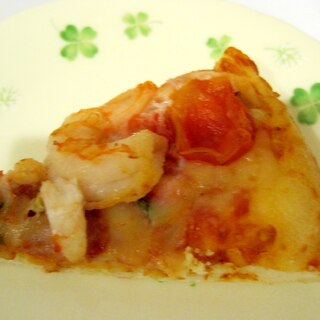 プリプリ海老のピザ